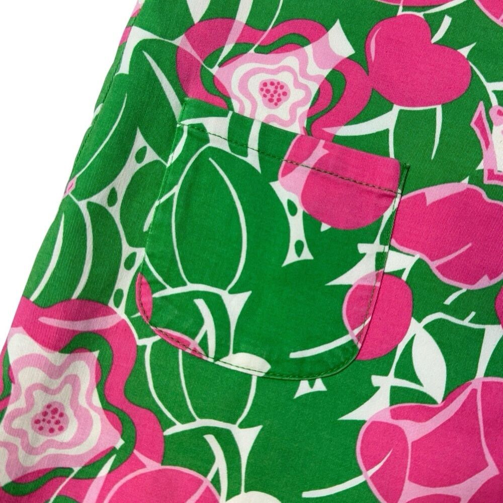 Lilly Pulitzer Floral Shift Dress Girls 7 Ruffle Trim How About The Apples Pink - Picture 3 of 8